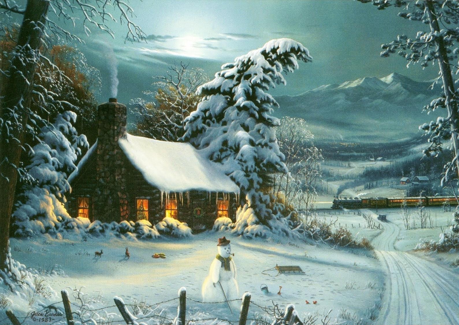 Был долгий зимний вечер. Джесси Барнс художник. Jesse Barnes художник. Зимний вечер пейзаж. Зимний вечер иллюстрация.