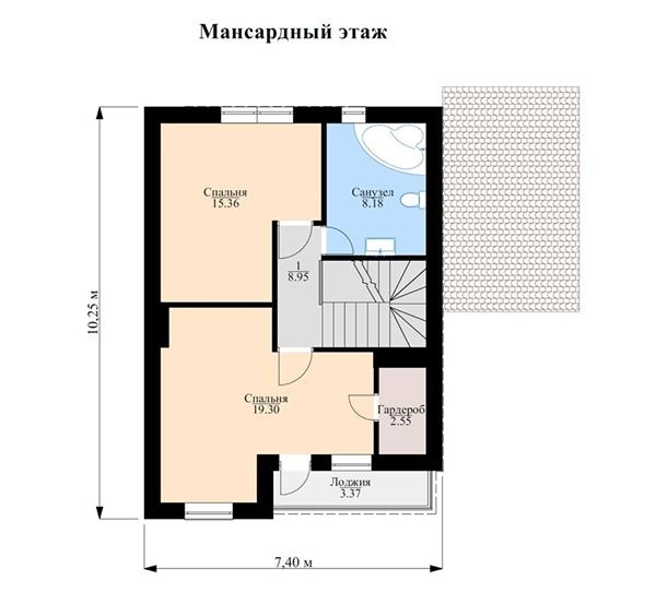 Проект дома с мастер спальней с собственным санузлом и гардеробной