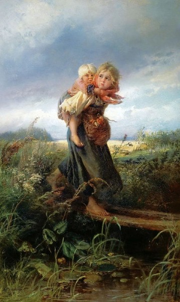 «Дети, бегущие от грозы» (1872 г.) — Константин Маковский